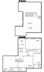 Четырёхкомнатная квартира 228.8 м²